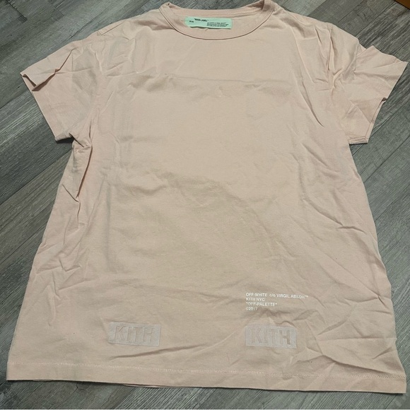 KITH x Off White Palette Flocked Soft Pink T Shirt Medium - Picture 1 of 6
